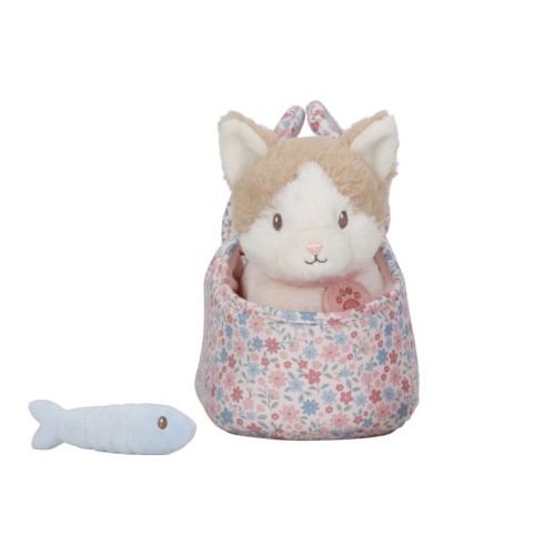 1079 Peluche Gatito Marley con Bolsa Floral