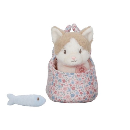 1079 Peluche Gatito Marley con Bolsa Floral