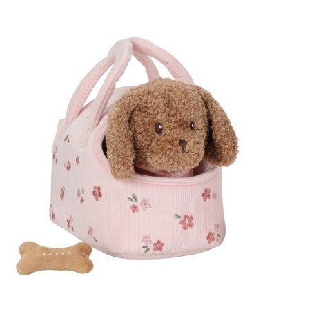 1085 Peluche Cachorro Jackie con Bolsa Floral
