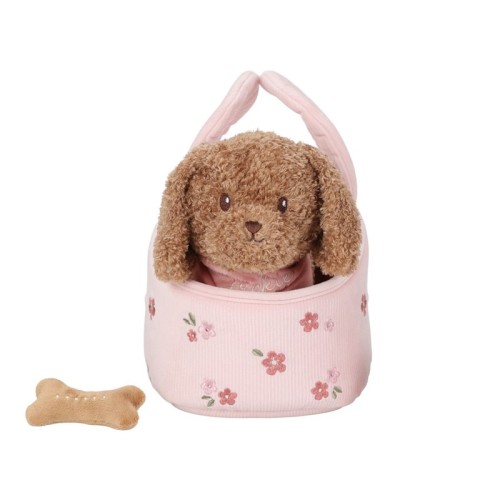 1086 Peluche Cachorro Jackie con Bolsa Floral