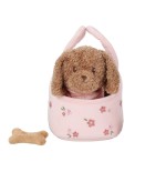 1086 Peluche Cachorro Jackie con Bolsa Floral