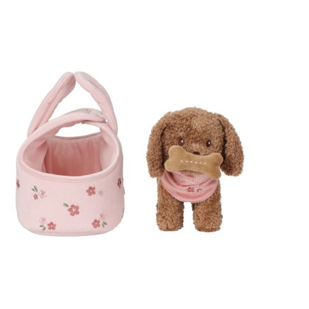 1087 Peluche Cachorro Jackie con Bolsa Floral
