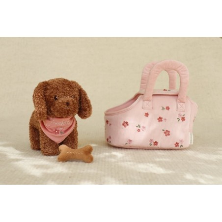 1090 Peluche Cachorro Jackie con Bolsa Floral