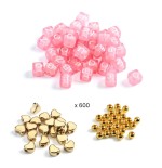 1240 Perlas alfabeto doradas