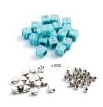 1243 Perlas alfabeto plateadas