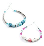 1244 Perlas alfabeto plateadas