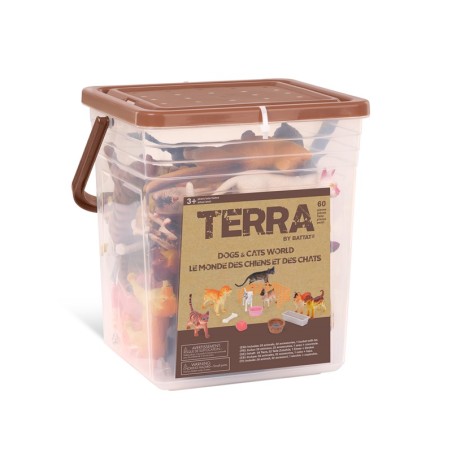 1723 Terra Cubo marrón Perro  Gato 60 piezas