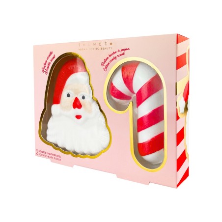 1828 Set Papá Noel con dos figuras efervescen