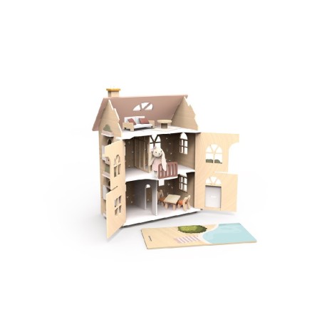 1869 Casita de flores de la familia Rabbit