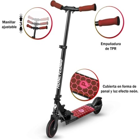 2017 Patinete Honey Comb Scooter Con Luces Le