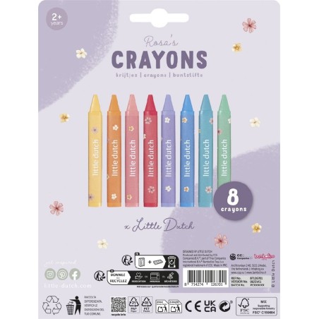 2031 Crayones de cera rosa little dutch