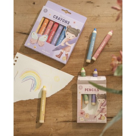 2032 Crayones de cera rosa little dutch