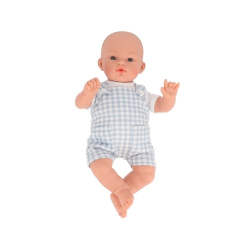 2183 Muñeco Mateo con Peto Vichy Azul