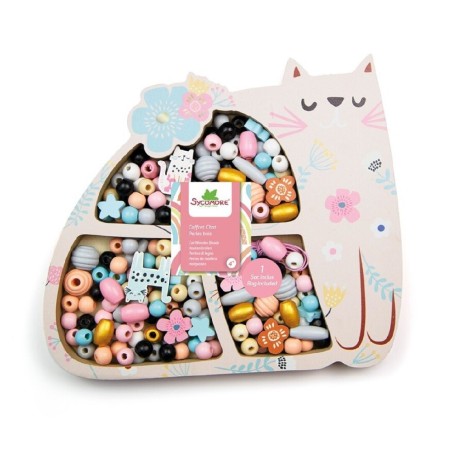 2301 Abalorios de madera gatos