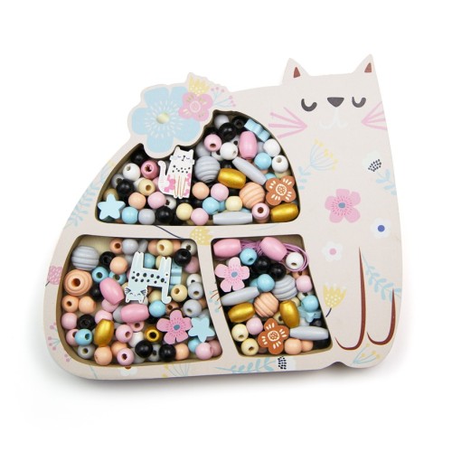 2302 Abalorios de madera gatos