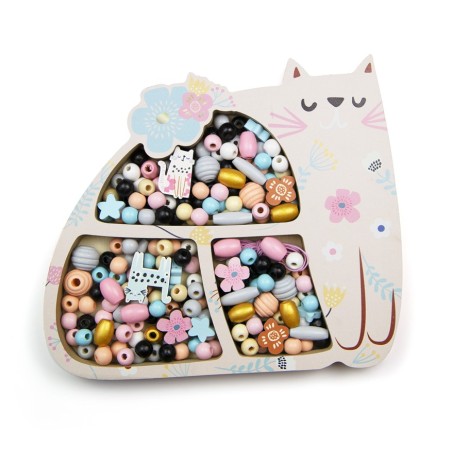 2302 Abalorios de madera gatos