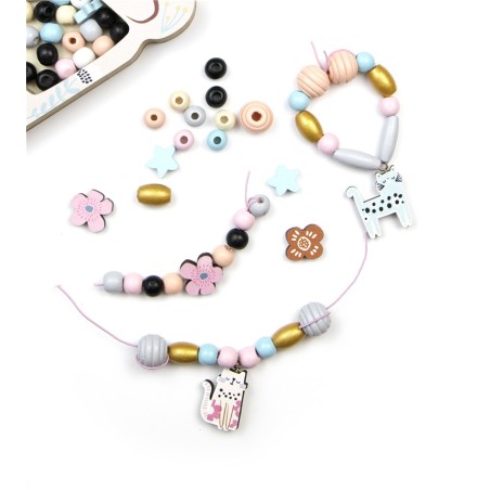 2303 Abalorios de madera gatos