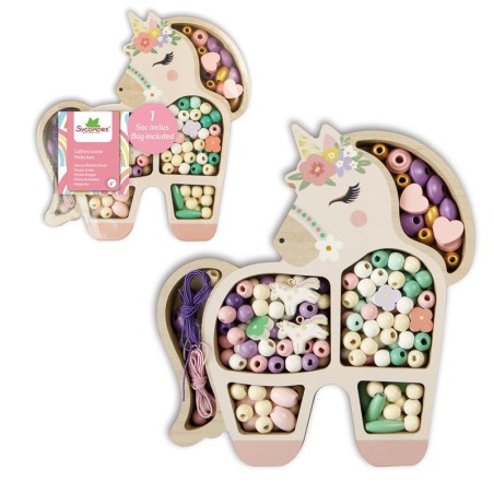 2306 Cuentas de madera de unicornio