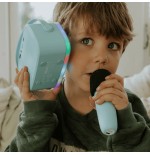 2388 Karaoke Con Luz Y 2 Micrófonos - Azul