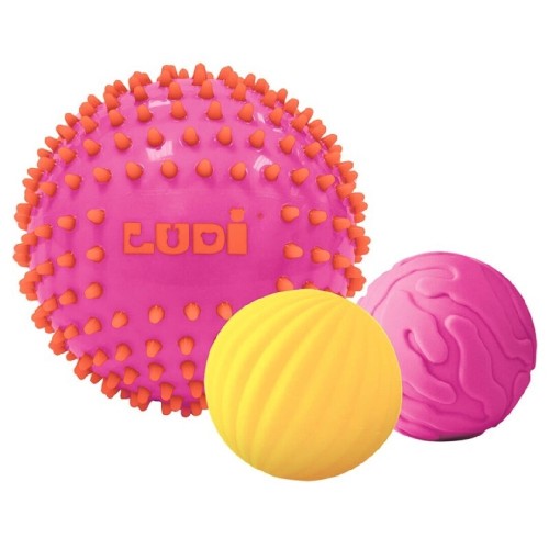 266 Pelota sensorial bicolor rosa amarillo L