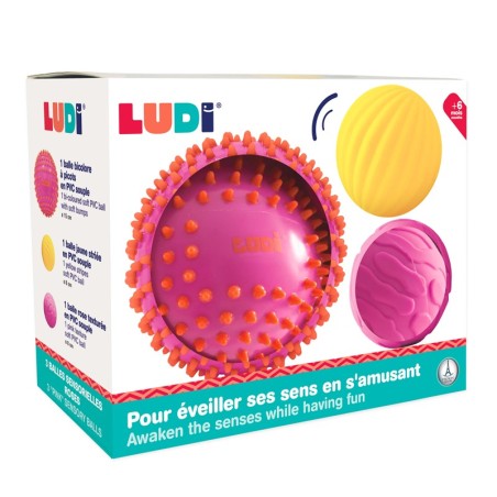 267 Pelota sensorial bicolor rosa amarillo L