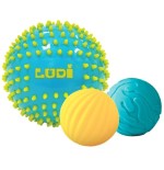 269 Pelota sensorial bicolor turquesa amaril