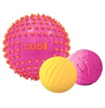 2674 Pelota sensorial bicolor rosa amarillo