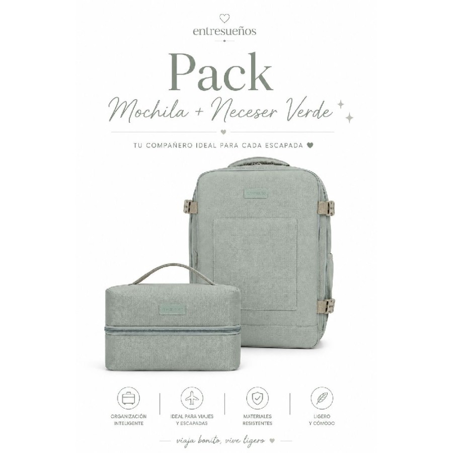 2838 Pack Mochila + Neceser Verde
