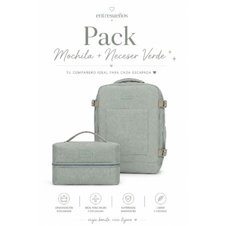 2838 Pack Mochila + Neceser Verde