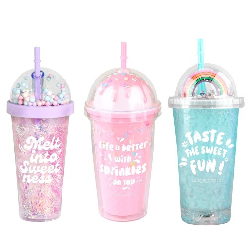363 VASO CON PAJITA CLEAR PLASTIC TUMBLER DO