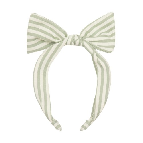 390 Green Stripy Tie Headband