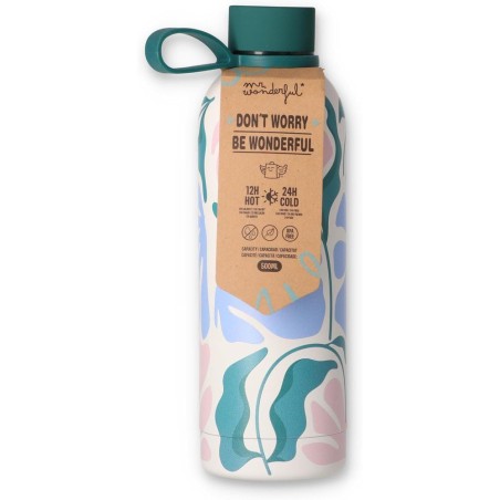447 Botella Térmica 500 Ml Estampado Flores