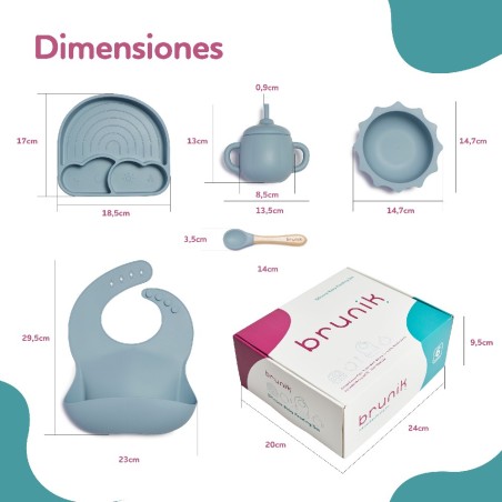 492 Vajilla bebé de 5 piezas con caja de reg