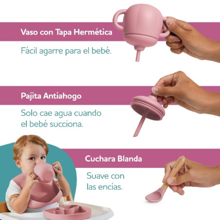 496 Vajilla bebé de 5 piezas con caja de reg
