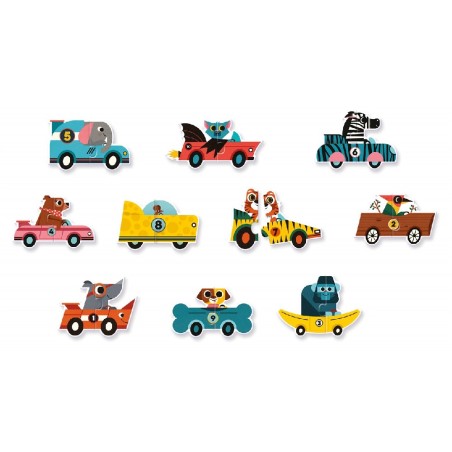 662 Educativos Puzzle dúo Coches de carreras