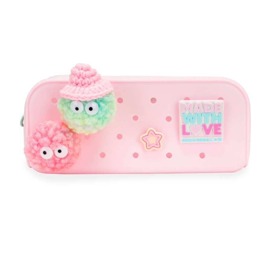 866 Portatodo Silicona Rosa con Pompones 866 Portatodo Silicona Rosa con Pompones