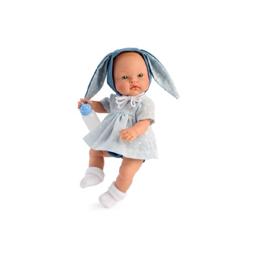 876 ALEX VESTIDO CELESTE PINTITAS BLANCAS