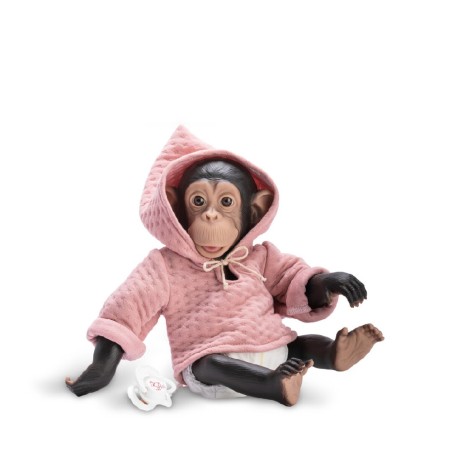 885 LOLA LA CHIMPANCÉ CON SUDADERA ROSA PALO