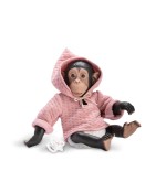 885 LOLA LA CHIMPANCÉ CON SUDADERA ROSA PALO